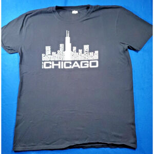 Recover Recycled Shirt City Of Chicago Skyline Typography Tee T-Shirt Men’s XL